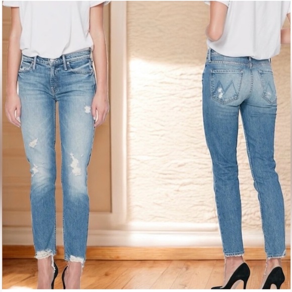 MOTHER Denim - NWOT MOTHER The Flirt Fray Jeans in Cold Feet Women’s 30